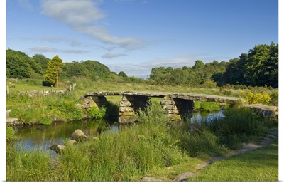 UK, England, Devon, Dartmoor National Park, ancient clapper bridge