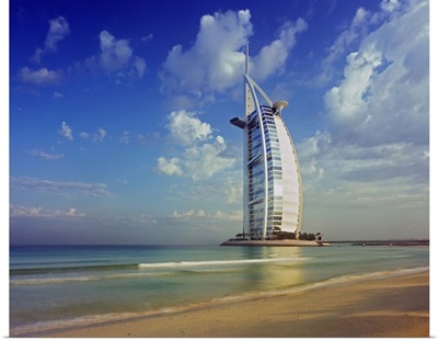 United Arab Emirates, Dubai, Dubai City, Burj Al Arab Hotel and Jumeirah Beach