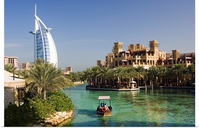 United Arab Emirates, Dubai, Dubai City, Burj Al Arab Hotel, view from Souk Madinat