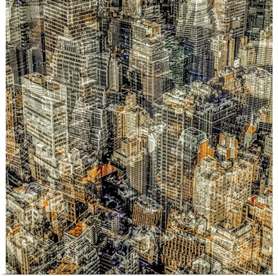 United States, New York City, Manhattan From Above, Multi-Exposures