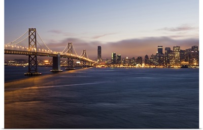 USA, California, San Francisco, Bay Bridge and city skyline