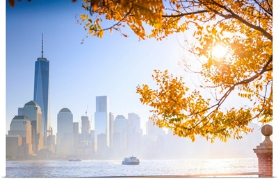 USA, New York City, Manhattan, Lower Manhattan, Freedom Tower At Sunrise