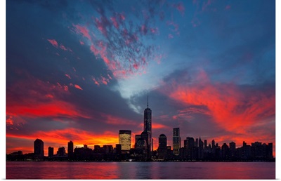 USA, New York City, Manhattan, Manhattan Skyline With The Freedom Tower