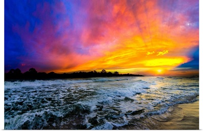 Colorful Red Blue Purple Ocean Sunset Photography