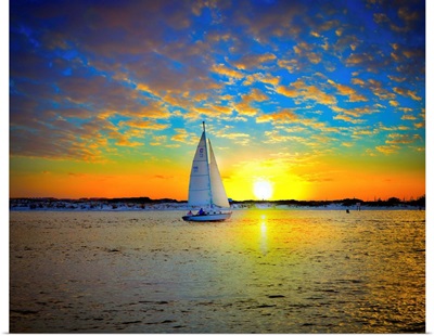 Destin Sunset Sailing East Pass-Sailboat