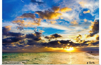 Pensacola Florida Sky-Gold Blue Cloudscape Sunset