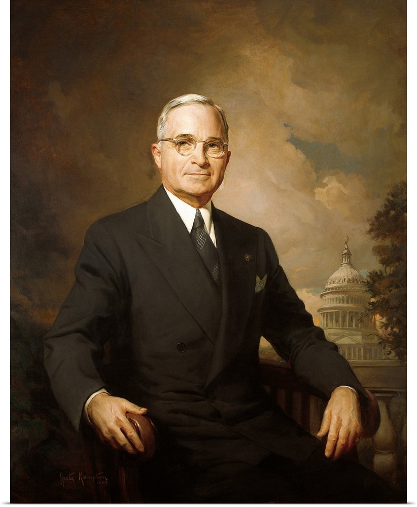 1948 Portrait Of Harry Truman Painted By Greta Kempton.