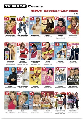 1990s' Situation Comedies #1 of 3, TV Guide Covers Poster, 2020