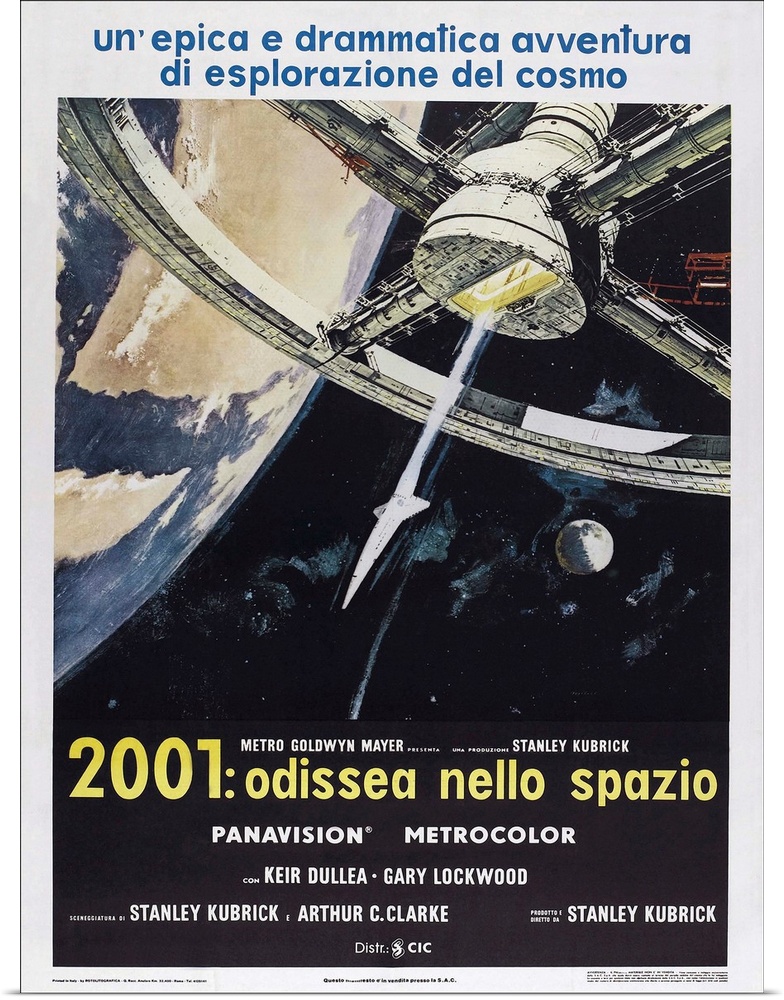 2001: A Space Odyssey - Vintage Movie Poster (Italian)