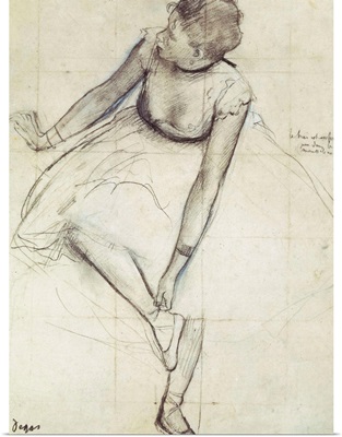 A Dancer Adjusting Her Shoe