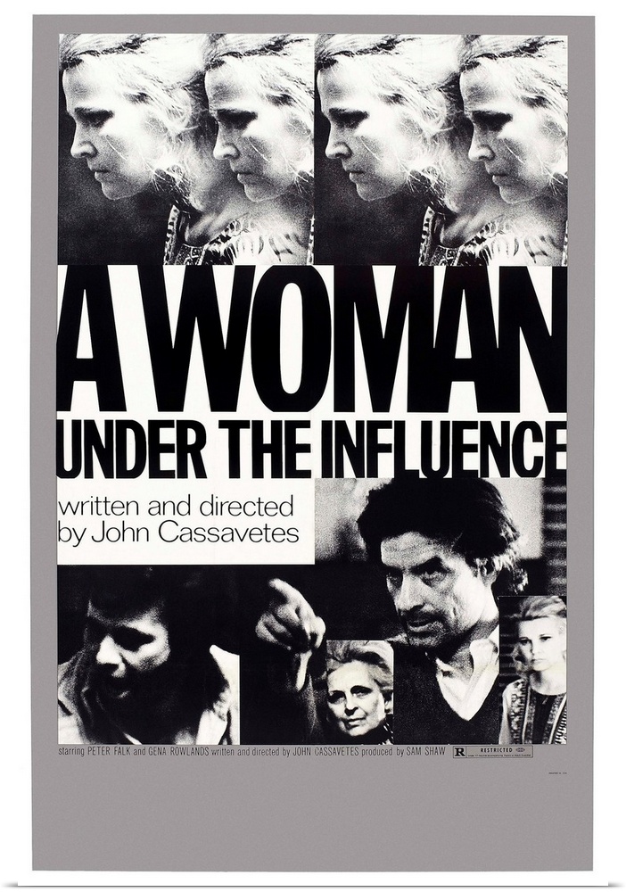 A Woman Under The Influence, US Poster Art, Peter Falk (Left), Director John Cassavetes (Second Right), Gena Rowlands (Top...