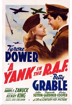 A Yank In The R.A.F., Betty Grable, Tyrone Power, 1941