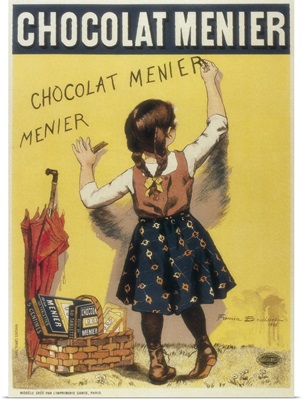 Advertisement sign for Chocolat Menier, 1893. Lithography
