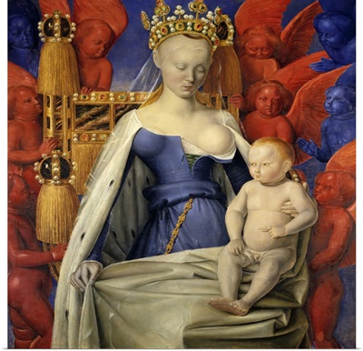 Agnes Sorel as Madonna With Child, By Jean Fouquet, c. 1445, French painting