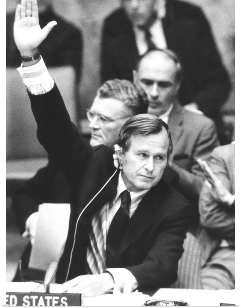 Ambassador George Bush casts the 2nd U.S. veto in the United Nations history. It was to block an African measure calling f...