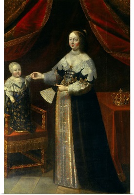 Anne of Austria, Queen of France, with Louis XIV as a Child, c. 1640, French painting