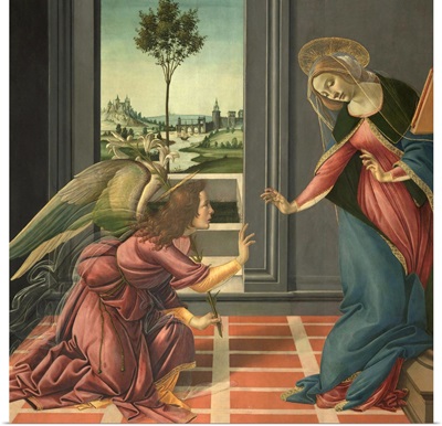 Annunciation, by Botticelli, 1489-1490. Uffizi Gallery, Florence, Italy