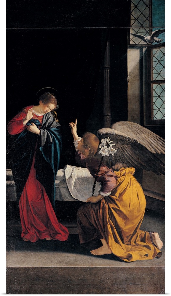Gentileschi Orazio, The Annunciation, 1633, 17th Century, oil on canvas, Italy, Liguria, Genoa, San Siro church (65160) Ev...