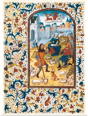 Annunciation to the Shepherds. Book of Hours of Leonor de la Vega. 1465-70