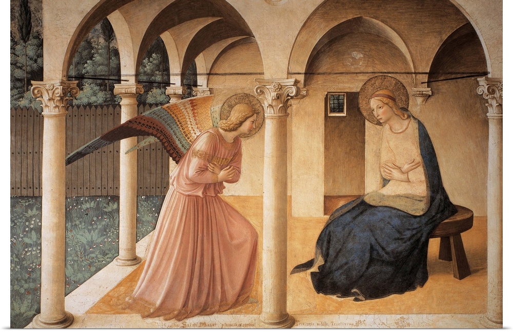 The Annunciation, by Guido di Pietro (or Piero) known as Beato Angelico, 1438 - 1446 about, 15th Century, fresco, cm 230 x...