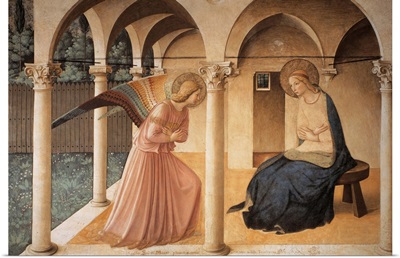 Annunciation with Gabriel Archangel, by Beato Angelico, 1438-1446. Milan, Italy