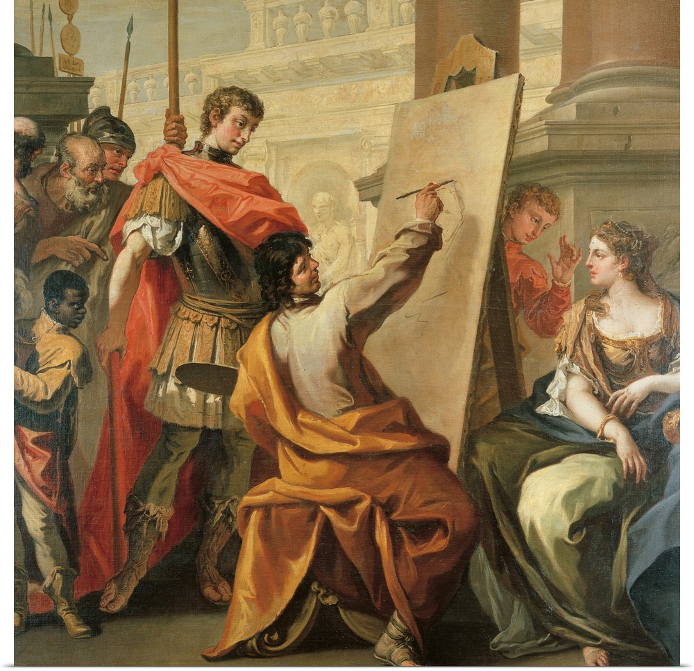 Apelles Making a Portrait of Pancaspe, by Sebastiano Ricci, 1700 - 1704 about, 18th Century, oil on canvas, cm 244 x 246 -...