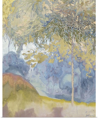 Arboreal Landscape, 1890-1930, French art, watercolor painting