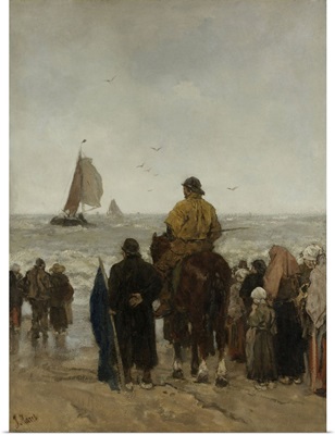 Arrival of the Boats, by Jacob Maris, 1884, Dutch painting, oil on canvas