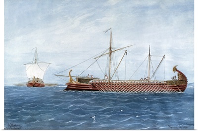 Athenian Triremes of in Time of Pericles (5th century BC). 1855-1900
