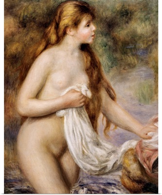 Bather with Long Hair. Ca. 1895. By Pierre-Auguste Renoir. Orangerie Museum