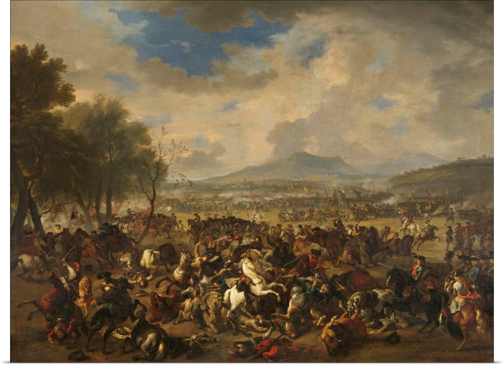Battle at Ramillies between the French and the Allied Powers, by Jan van Huchtenburg, 1706-10, Dutch painting, oil on canv...