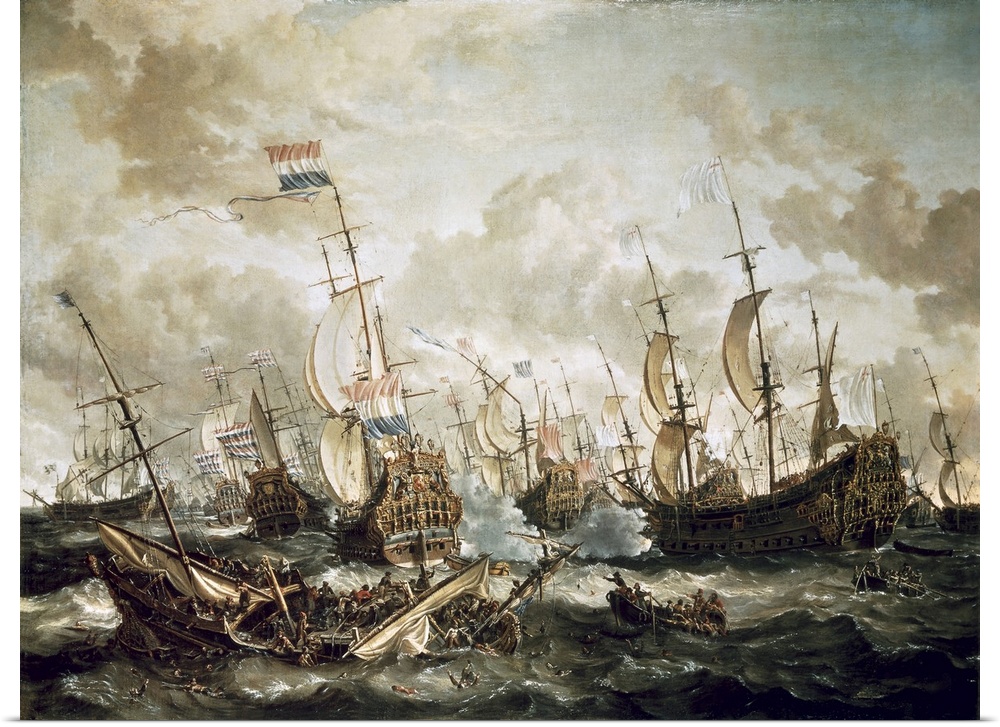 Europe (18th c.). Napoleonic Wars (1798). Battle of Abukir. English school. Oil on canvas. UNITED KINGDOM. ENGLAND. Greenw...