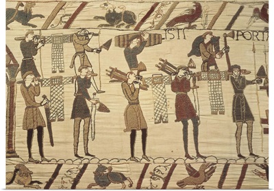 Bayeux Tapestry. 1066-1077. Ttransport of weapon and armours
