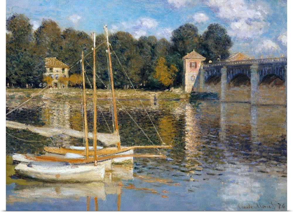 MONET, Claude (1840-1926). The Bridge at Argenteuil. 1874. Impressionism. Oil on canvas. FRANCE. Paris. Musee d'Orsay (Ors...