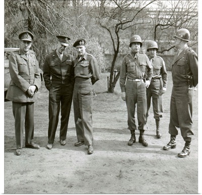 British And American WWII Commanders During Visit By Winston Churchill
