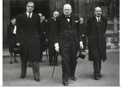British leaders leaving the Westminster Abby memorial service for David Lloyd George