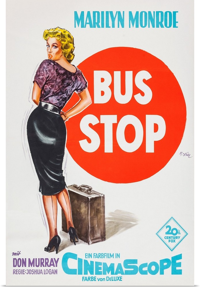 Bus Stop, Marilyn Monroe On German Poster Art, 1956