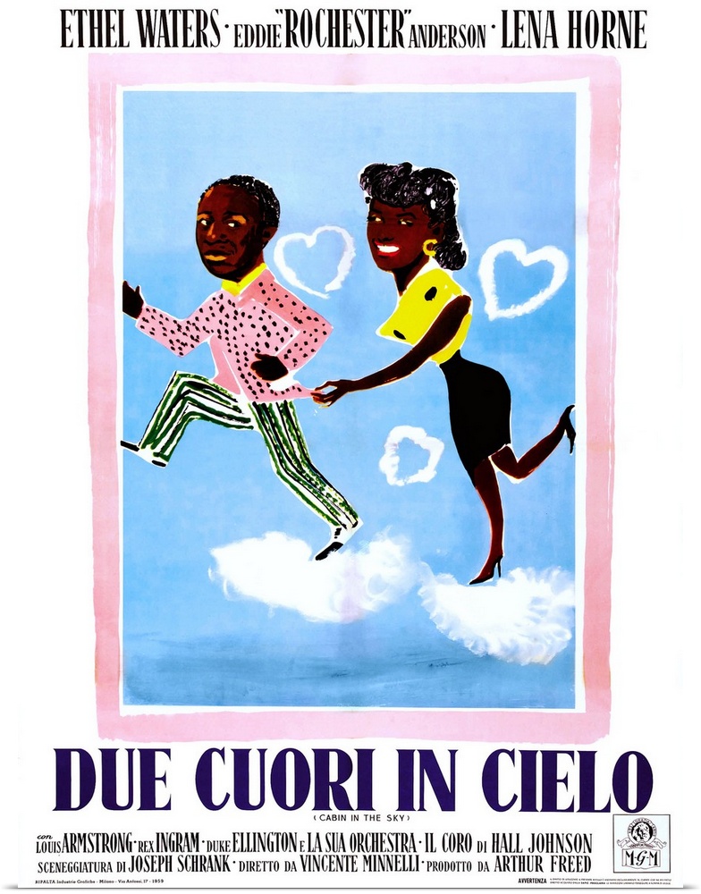 Cabin In The Sky, (aka Due Cuori In Cielo), Italian Poster Art, 1943.
