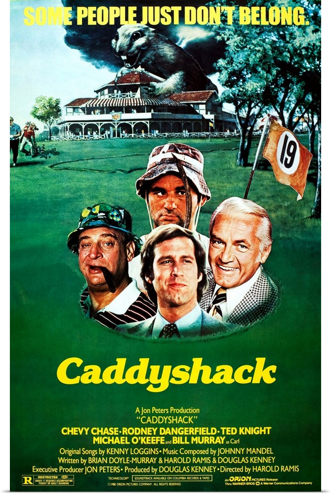 CADDYSHACK, US poster art, from left: Rodney Dangerfield, Bill Murray, Chevy Chase, Ted Knight, 1980,