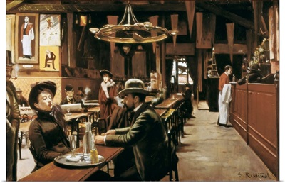 Cafe at Montmartre. 1890. By Santiago Rusinol I Prats. Museum of Montserrat. Spain