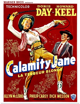 Calamity Jane, Doris Day, Howard Keel, Belgian Poster Art, 1953