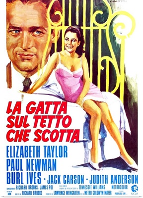 Cat On A Hot Tin Roof, Italian Poster Art, 1958