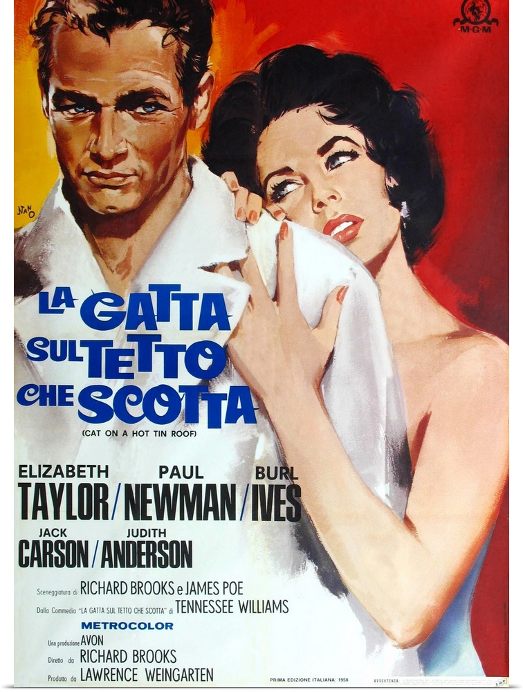 Cat On A Hot Tin Roof, (aka La Gatta Sul Tetto Che Scotta), From Left: Paul Newman, Elizabeth Taylor, 1958.