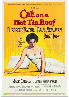 Cat On A Hot Tin Roof - Vintage Movie Poster