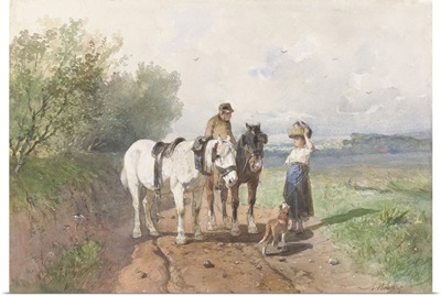 Chat on a Country Road, by Anton Mauve, c. 1860-80