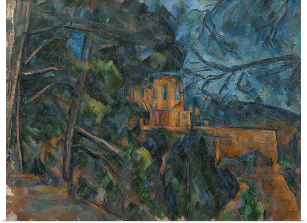 Chateau Noir, by Paul Cezanne, 1800-04, French Post-Impressionist painting, oil on canvas. In this late painting, Cezanne'...