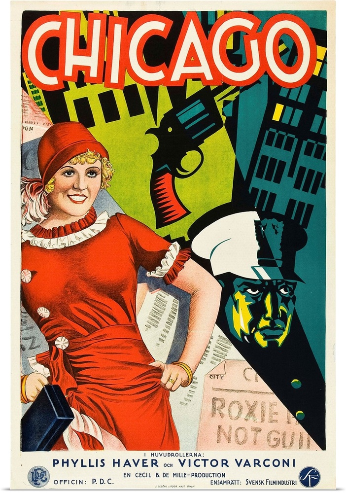 Chicago, Left: Phyllis Haver On Swedish Poster Art, 1927.