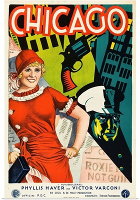 Chicago, Phyllis Haver, Swedish Poster Art, 1927