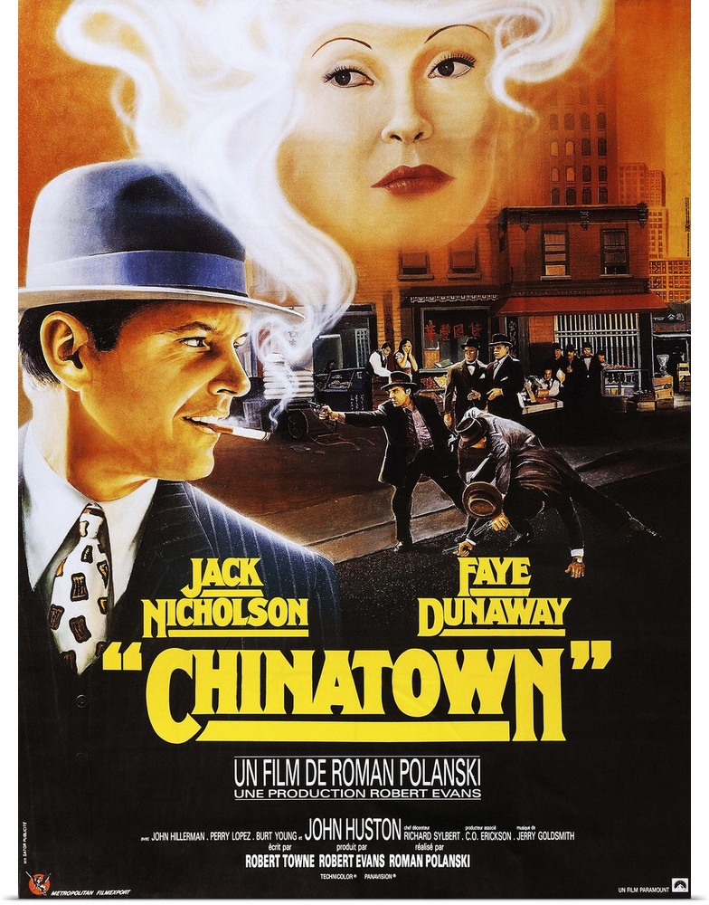Chinatown, French Poster Art, Fom Left: Jack Nicholson, Faye Dunaway, 1974.