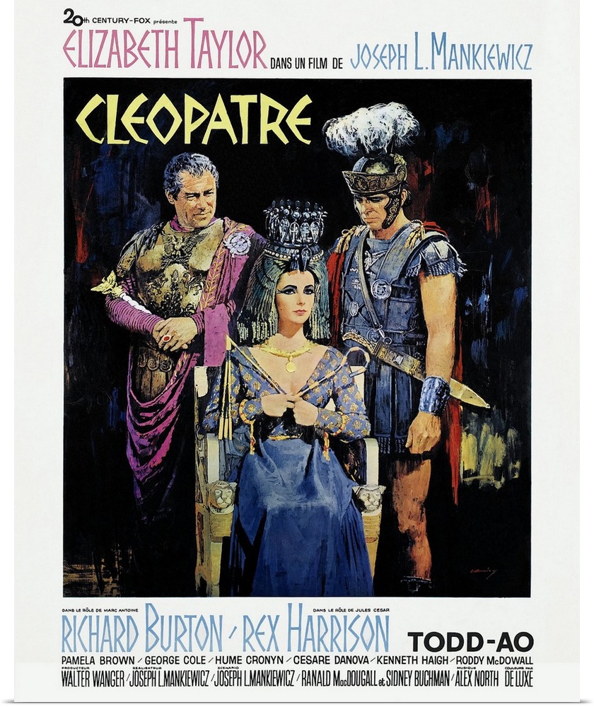 Cleopatra, (aka Cleopatre), French Poster Art, From Left: Rex Harrison, Elizabeth Taylor, Richard Burton, 1963